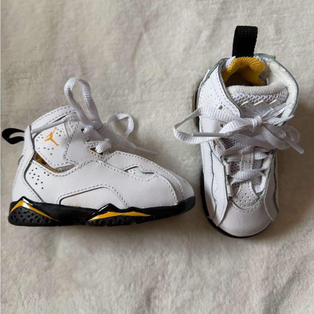 Jordan Baby Walker Sneakers in White, Black & Yellow
